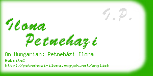 ilona petnehazi business card